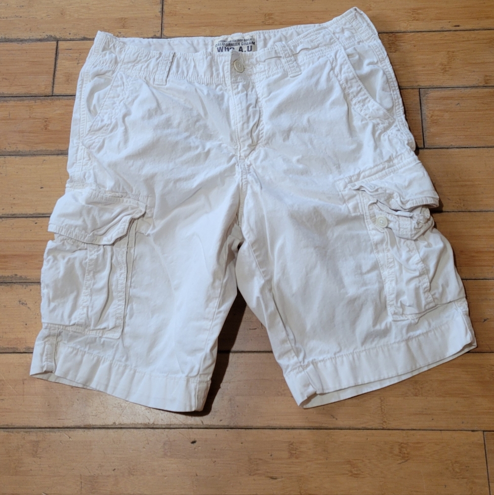WHO.A.U beige cargo shorts Men's size 34